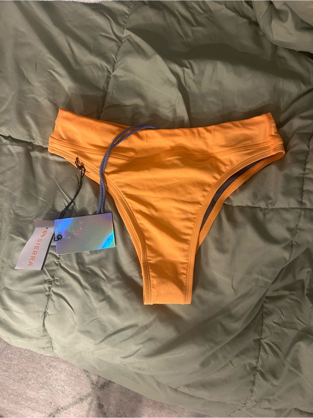 Orange athletic swim bottoms